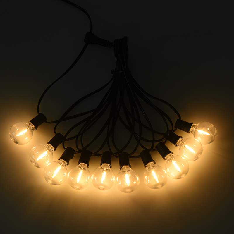 G40 Clip-on E12 Spiral Lampu Tali Putih Hangat
