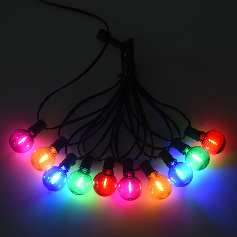 G40 Clip-on E12 Lampu Tali Hias Berwarna Spiral