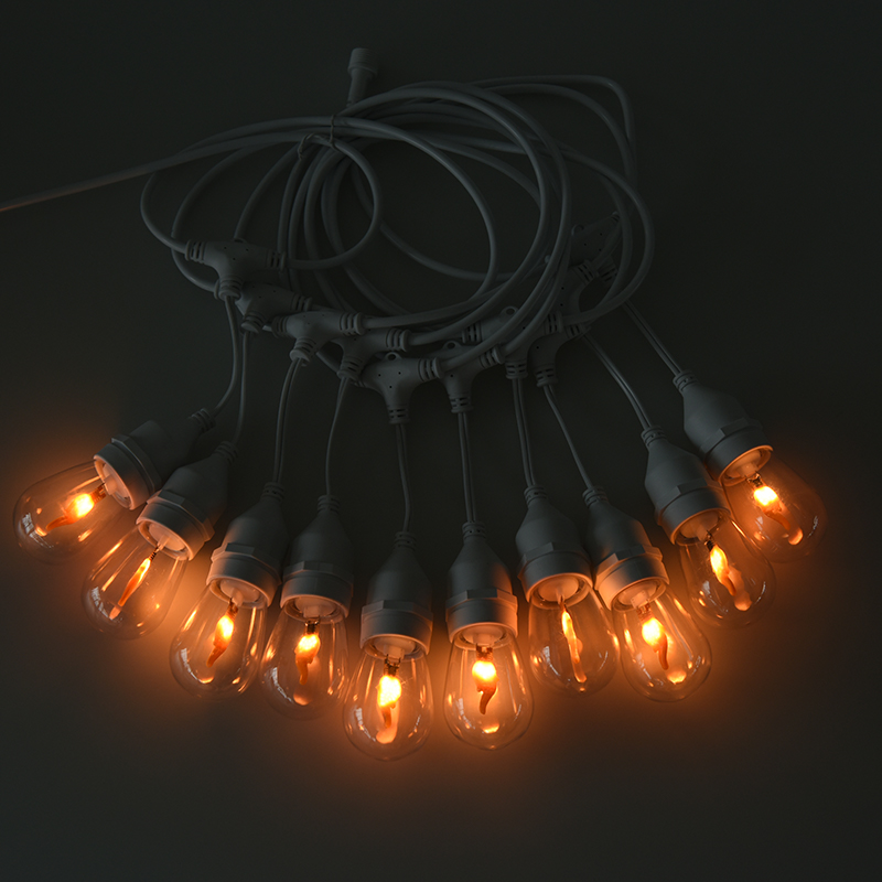 S14 Liontin Tipe E27 Spiral Lampu Tali Putih Hangat 3.5V Model Keamanan Tegangan Rendah