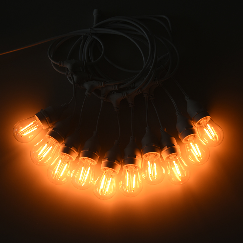 S14 Kawat Gantung E27 Lampu Tali Putih Hangat Lampu Tunggal 2W