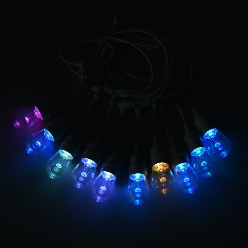 Lampu tali liontin putih hangat RGB yang dapat dikontrol tingkat piksel S14