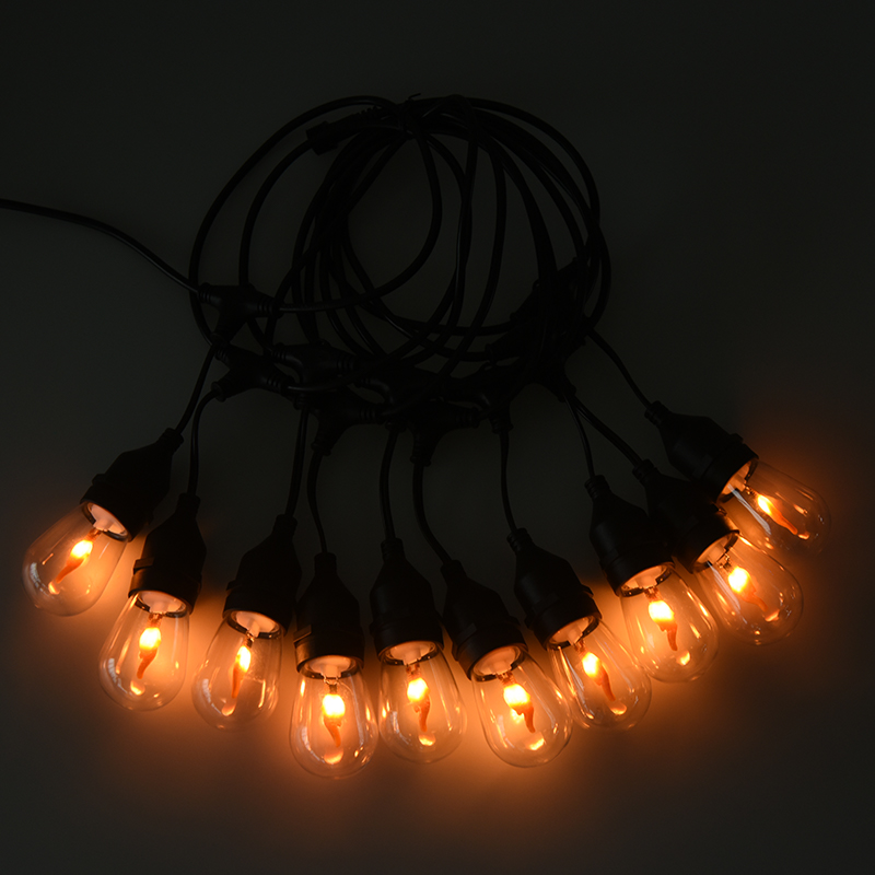 S14 Liontin Tipe E27 Spiral Lampu Tali Putih Hangat 3.5V Model Keamanan Tegangan Rendah