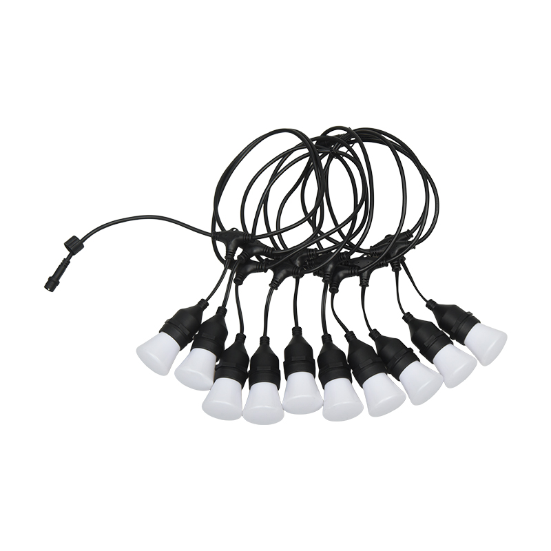 C45 Lampu Tali Berkedip Tersinkronisasi Spiral RGB Tipe Gantung E27