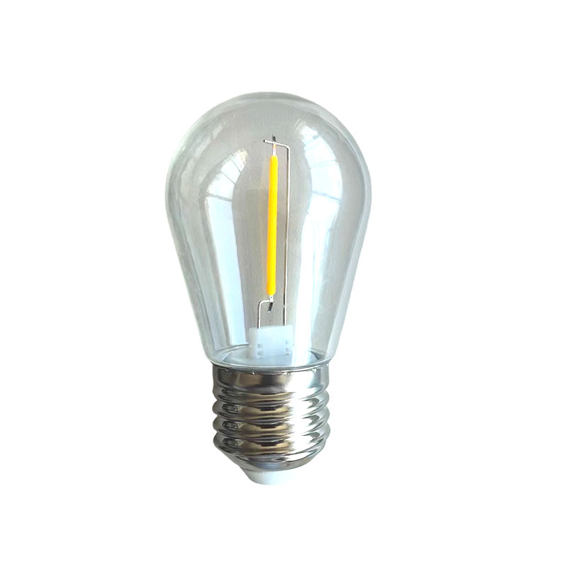 Liontin S14 lampu senar hemat energi putih hangat dasar sekrup E27 yang dapat dilepas
