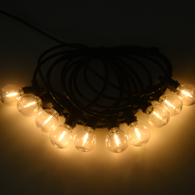 Lampu senar surya terintegrasi G40 (dudukan lampu E12, 5 meter 10 lampu)