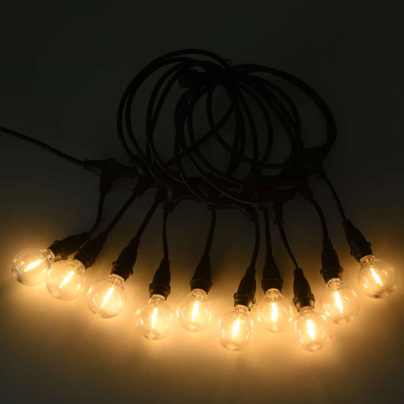 Lampu senar surya tipe liontin G40 (dudukan lampu E12, 5 meter 10 lampu)
